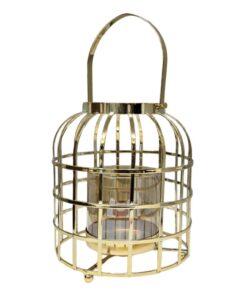 Canary Lantern Gold Cage Candle Holder