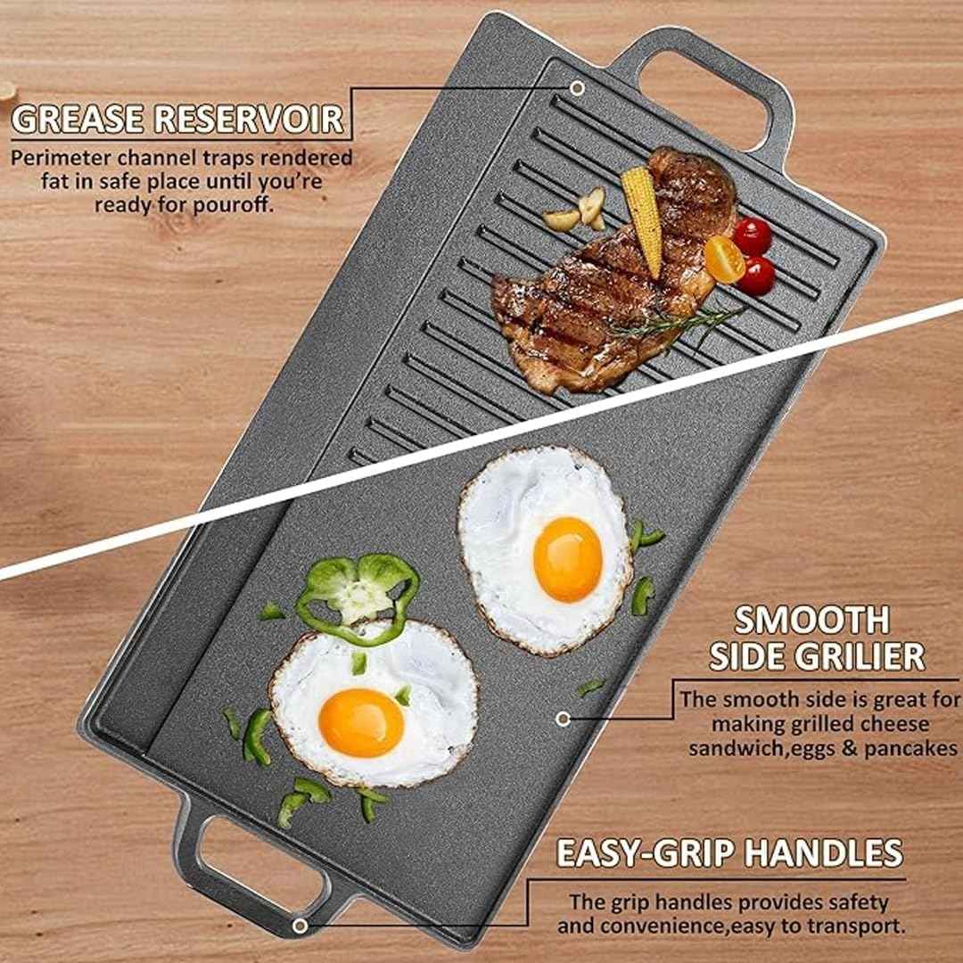 Cast Iron Griddle Pan - Reversible - Image 3