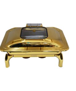 Chafing Dish - Lucile Gold Rectangle With Window