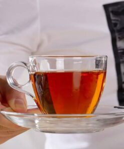 Clear Glass Tea Cup With Saucer Sets - 6's