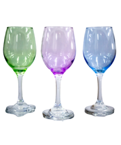 Stemware - Colours With Clear Stem - 6's