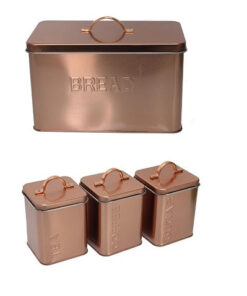 Bread Bin & Canister Set - 4pc Metal