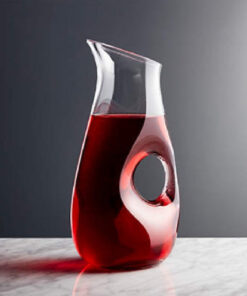 Glass Jug 1 Litre - 29cm with Hole - Clear