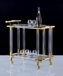 Dining Cart - Acrylic & Steel Rectangle