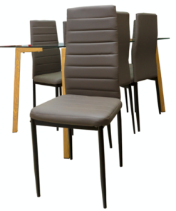 Dining Set - Glass Table + 6 Chairs