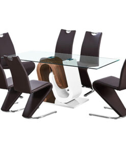 Dining Set - Glass Table + 6 Chairs