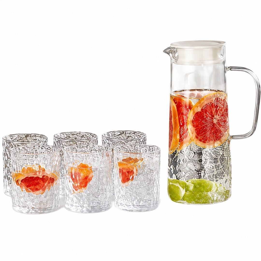 Drinking Glass & Jug Set - 7Pc - Image 2