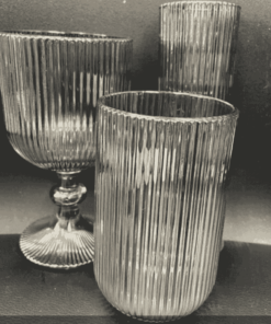 Drinkware - Reeded Glass Silver - 6pc