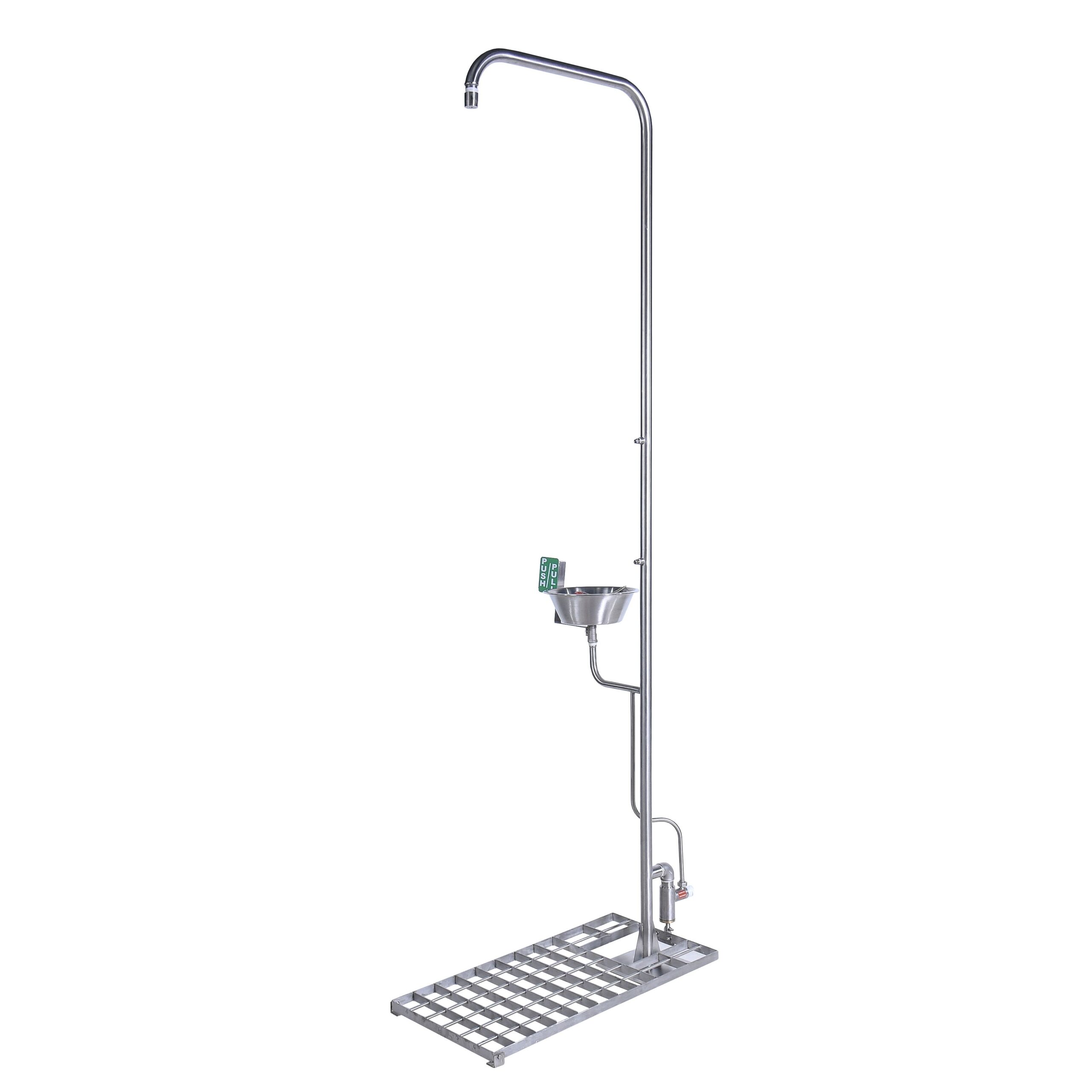 EMERGENCY SHOWER & EYEWASH – SINGLE COLUMN FOOT OPERATED