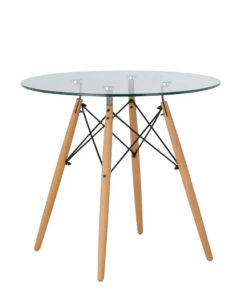 Emmy Table - Cafe Glass Top Round 90cm