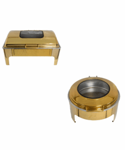 Chafing Dish - Flat Top with Small Window Gold