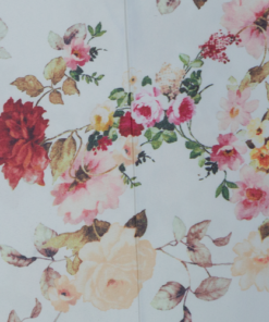 Printed Duchess Satin - White