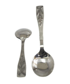 Cutlery - Serving Spoon Silver Floral 22.5cm