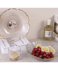 Gold Rim Fruit Bowl - Plastic