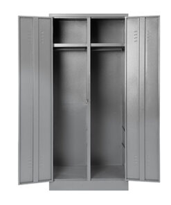 Double hostel locker with top shelf and hang rail DHL04 – 1800h x 790w x 520d – Hammerton Grey/Ivory Karoo