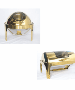 Chafing Dish - Roll Top With Window Gold