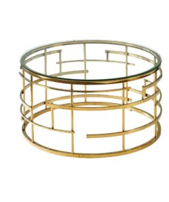 Coffee Table - Manila Round Gold - Glass Top
