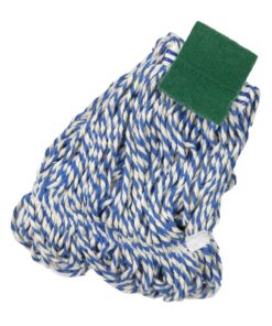 PROMOP FAN MOP HEAD BLUE OR RED YARN LOOPED STITCHED SCOURER