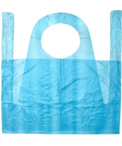 APRON – DISPOSABLE – PLASTIC BLUE, GREEN, RED, WHITE AND YELLOW pack of 100
