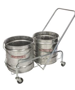 DOUBLE TROLLEY AND 2 x 28L STEEL BUCKETS