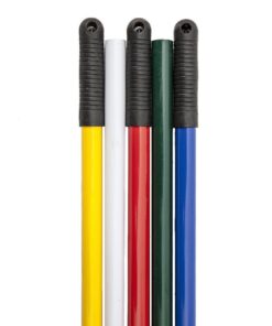 HANDLE ONLY – POWDER COATED METAL 1.5m x 25mm – BLUE, GREEN, RED, YELLOW AND WHITE