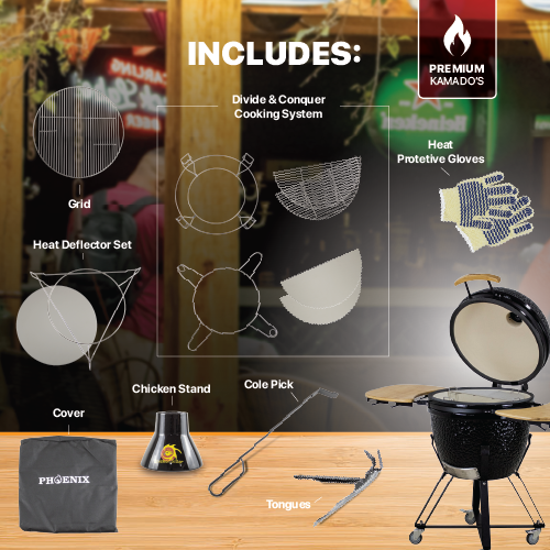 Kamado Large Phoenix 23″ – Ceramic Grill (Black) - Image 3