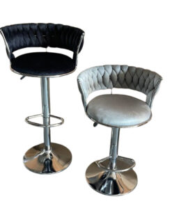 Barstool - Lizzy Velvet Silver Frame
