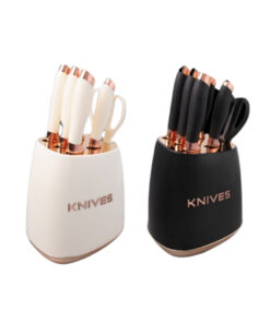 Milano Knife Set 7pc Gold Trim
