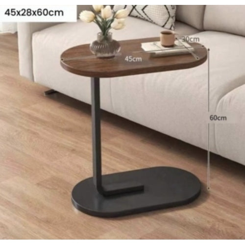 Modern C-Shaped Sofa Side Table – Slide Under Couch Snack & Laptop Table - Image 2
