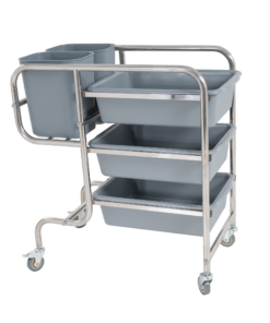 Cleaning Trolley S/S – 3 Tier/2 Buckets