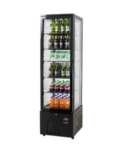 Refrigerated Glass Display Cabinet – 279Lt, Black