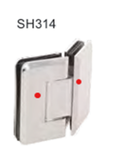 Frameless shower fittings HINGE GLASS TO GLASS 135deg ADJ PC and  ADJ PSS