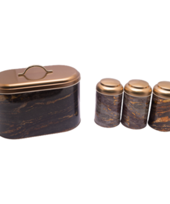 Bread Bin and Canister Set - Granite + Gold