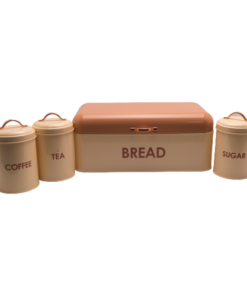 Bread Bin & Canister Set - 4pc 2 Tone
