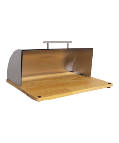 Bread Bins - Wooden Base Silver