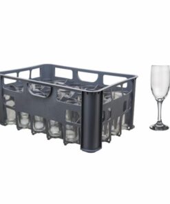 Champagne Flute - Regent 24's including Plastic Crate Grey