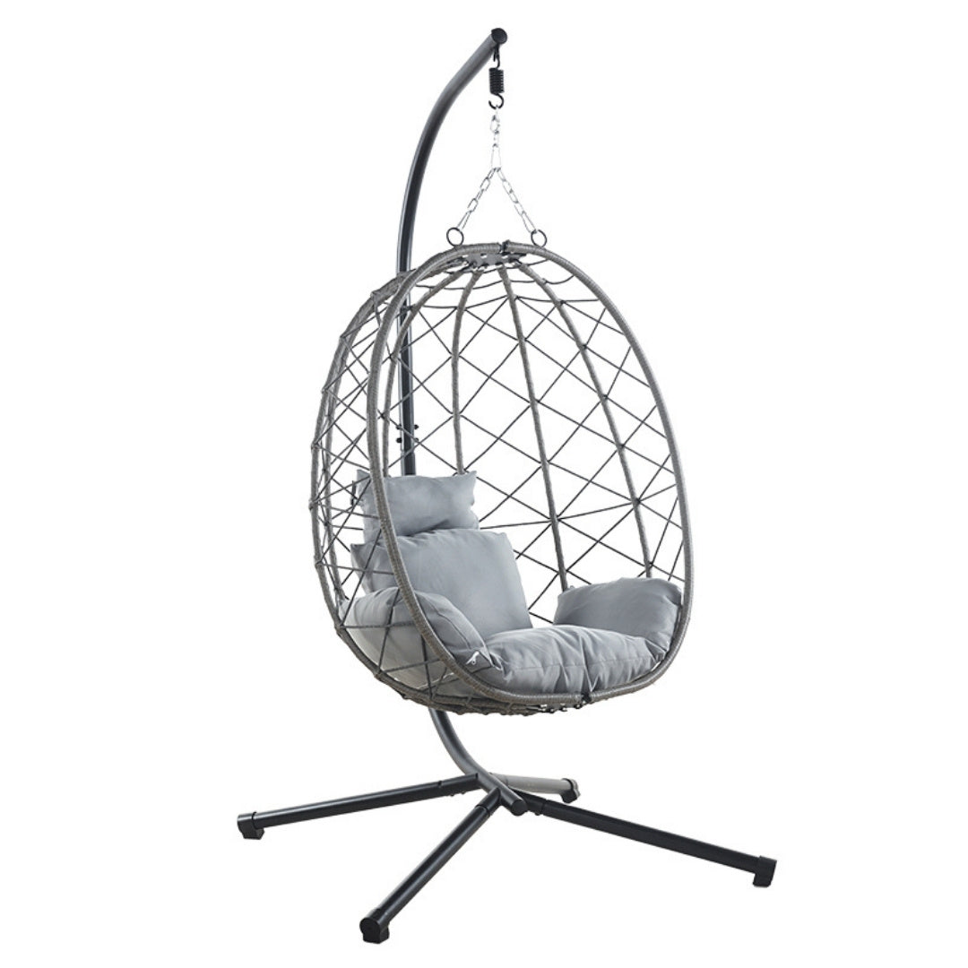 Rattan Egg Swing Chair – Outdoor Hanging with Cushion