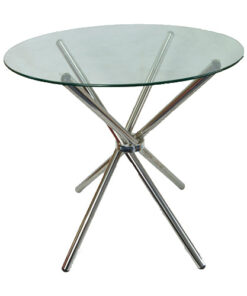 4 Seater Round Cafe Table - Clear Glass