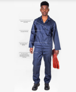 Conti suit 2 Piece, BKK zip, Pockets: Chest, Two side /Trouser-Back, Two Patch pockets – grange
