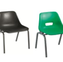 Higher Primary Polyshell Chair 400mmH Charcoal, Orange, Blue, Green and Red Gov – Sold in a (Pack of 5)