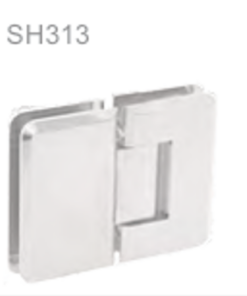 Frameless shower fittings  glass to glass 180° hinge
