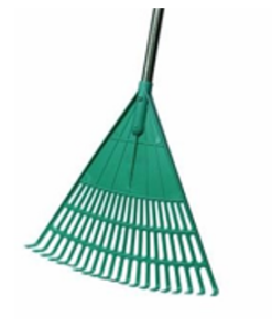 PLASTIC LEAF RAKE DELUX – 21 FINGER, PLASTIC, WITH SCREW-IN PLASTIC COATED/WOODENHANDLE