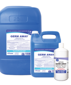 Hospitality Germ Away – 1LT Retail, 1LT x 12, 5LT, 5LT x 4, 25LT, 200LT and 1000LT