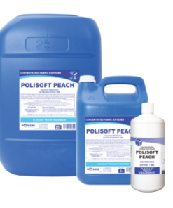 Hospitality Polisoft Peach – 1LT Retail, 1LT x 12, 5LT, 5LT x 4, 25LT, 200LT and 1000LT