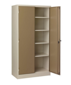 Stationery cupboard with 4 x shelves – 1800x900x350 -Hammerton Grey/Ivory Karoo