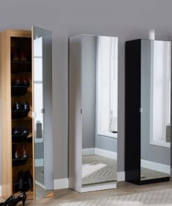 Shoe Cabinet - Single Mirror Door