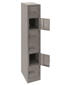 6 Compartment Locker – LOC006 – 1800h x 300w x 450d – Hammerton Grey / Ivory Karoo