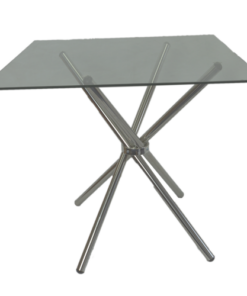4 Seater Square Cafe Table - Clear Glass