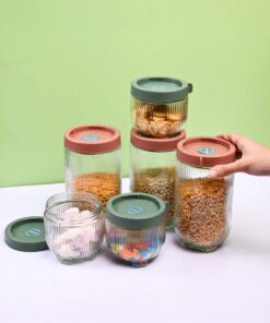 Stackable Glass Storage Jar Set - 6pc
