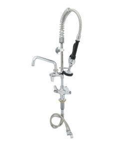 Deck mounted mini pre-rinse spray with 8″ faucet